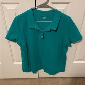 Lands' End Women's Teal Polo Shirt Extra Large (Like New)